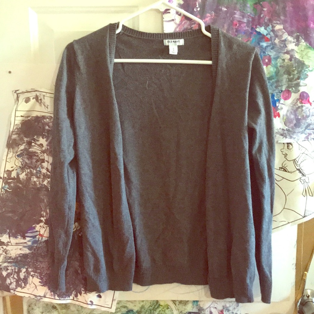 Gray cardigan